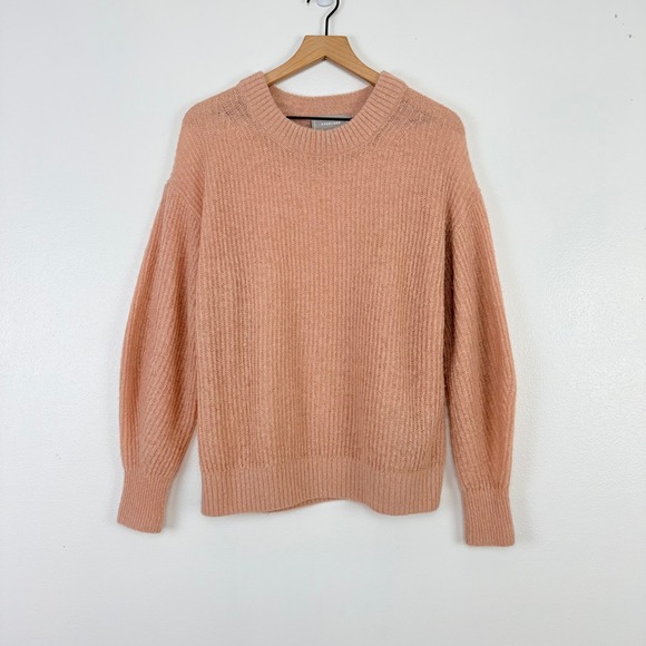 EVERLANE The Cocoon Crew Alpaca Wool Blend Sweater Size M Blush Pink Lightweight - Picture 14 of 14